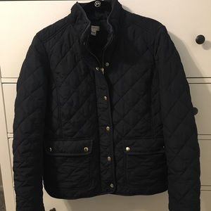 J. Crew women’s quilted jacket navy blue XL